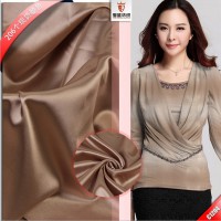 現(xiàn)貨供應(yīng)平紋加捻仿真絲色丁布 彈力沙丁仿綢緞 有光服裝面料