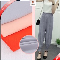 供應(yīng)滌綸樹皮麻 純色樹皮皺雪紡女裝裙服裝面料 時尚襯衫褲布料